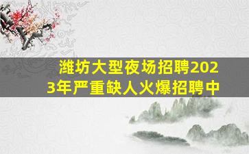 潍坊大型夜场招聘2023年严重缺人火爆招聘中
